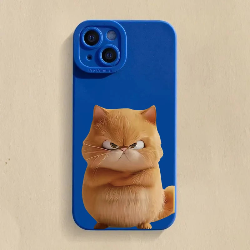 Lovely Cool Cat Phone Case For iPhone 16 15 14 13 12 11 Pro Max XR XS Max 7 8 Plus Phone Case Shockproof Silicone Soft Cover