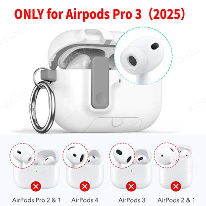 Protective Case with Phone Stand Only for AirPods Pro 3 (2025) Automatic Snap Secure Lock Cover for Airpods Pro 3 Accessories