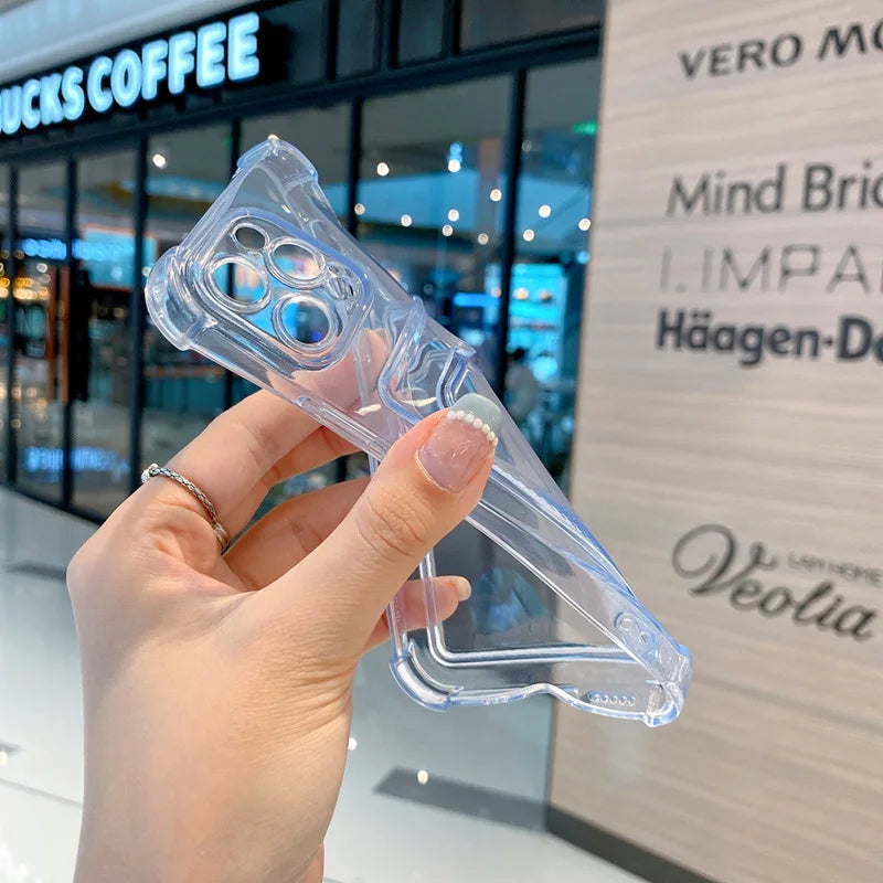 Wallet Card Holder bag Phone Case For iPhone 14 Pro Max 11 12 13 mini 15 Plus 14 Pro Max Fundas Cover Soft Silicone Clear Cases