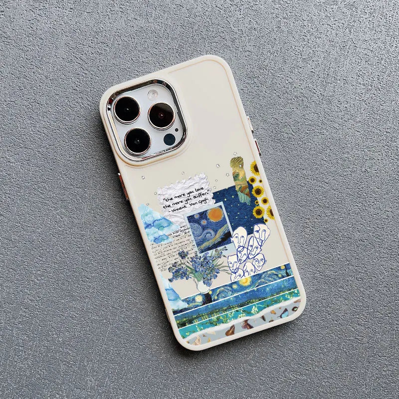 Art Painting Silicone Phone Cases For iPhone 11 12 13 14 15 Pro Max X XS XR 7 8 Plus SE 2020 15 14 Plus Shockproof Case Cover