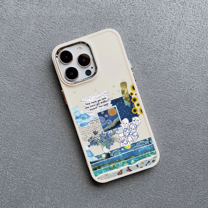 Art Painting Silicone Phone Cases For iPhone 11 12 13 14 15 Pro Max X XS XR 7 8 Plus SE 2020 15 14 Plus Shockproof Case Cover