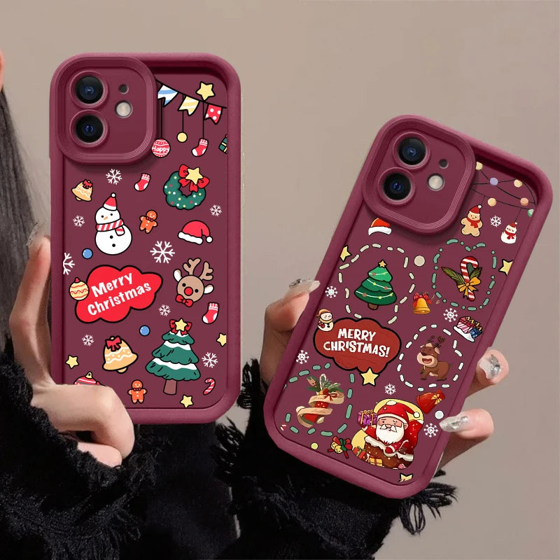 Christmas Elk Silicone Phone Cases For Motorola Moto G30 G05 G34 G04 G24 G14 G15 G22 G04S E32 E13 E40 E14 E22 G9 G Play 2025