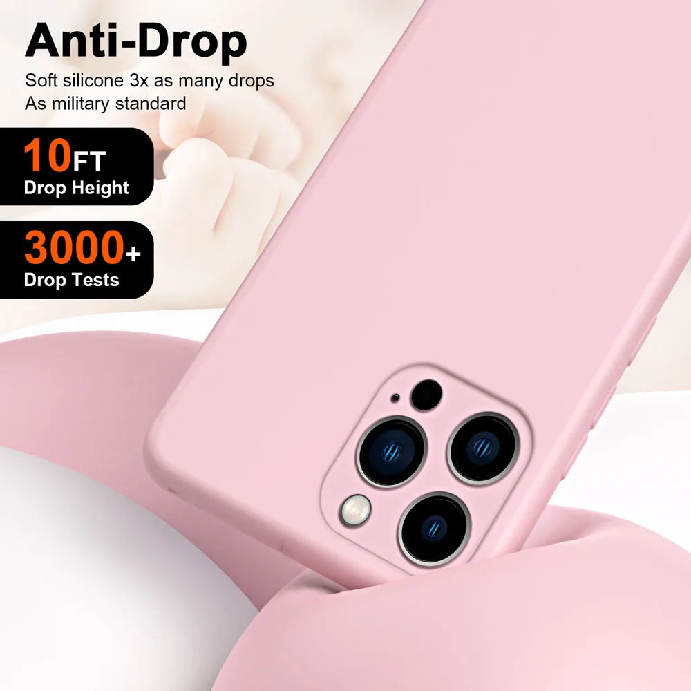 Liquid Silicone Phone Case For iPhone 11 12 13 mini 14 15 Pro Max 15 Plus Camera Protection Soft Cover Cases