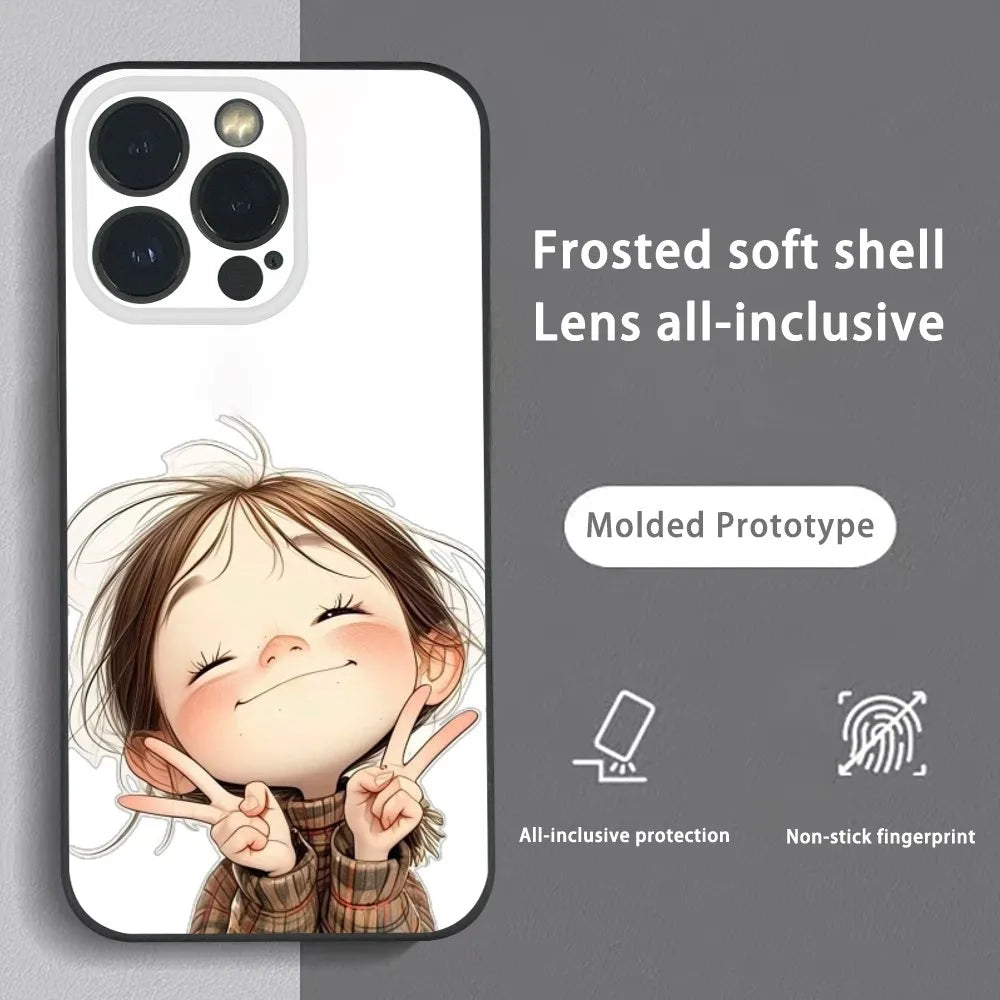 Cute Angry Little Girl Frosted Phone Case For IPhone 16 Pro Max by Quickfindgoods. Store