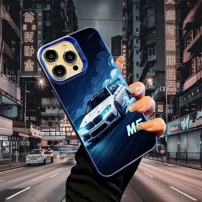Sports Car Phone Case for iPhone 17 AIR 16 15 14 13 Pro 12 11 Pro Xs X XR Max Laser Hard PC+TPU Cases Back Cover-S731