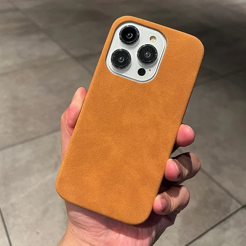 Phone Case For iPhone 16 15 14 13 12 11 Pro Max Plus Suede Leather Cases Matte Silicone Soft Shockproof Cover Fashion by Quickfindgoods. Store