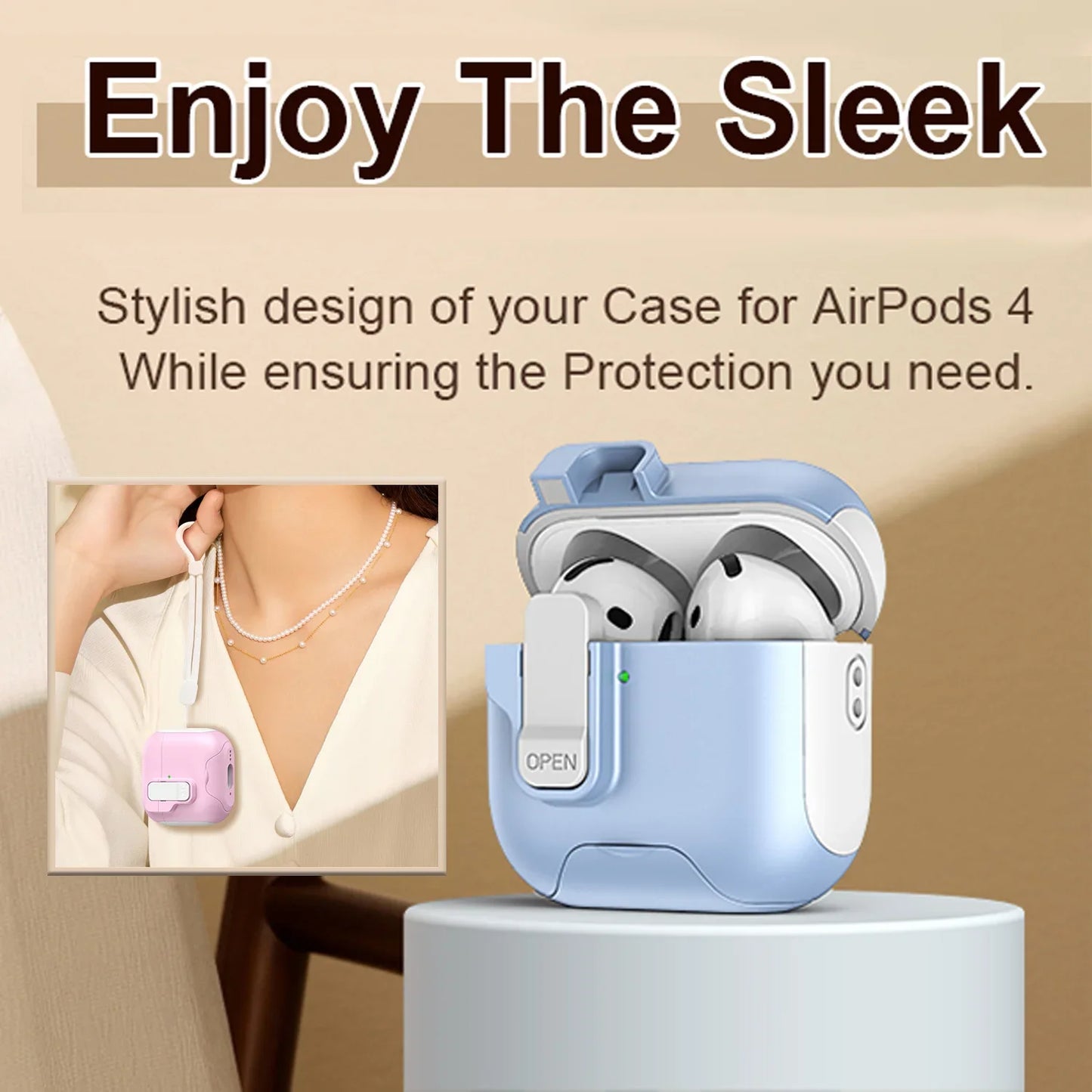 Case for IPhone 4 Cover Magnetic Latch Cap Phone Holder Cases Wireless Headphone for IPhone 3 Pro 2 1 Pro2 Covers with Lanyard