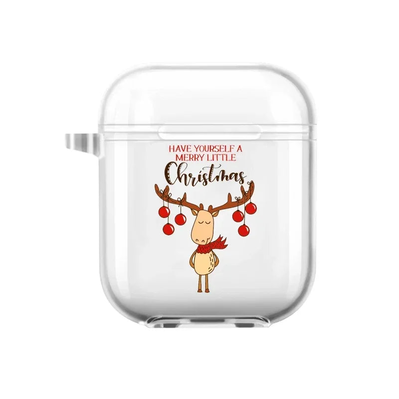 Christmas Santa Elk Earphone Case for Airpods 4th 3rd 2 Pro Shockproof Cover for Airpod 2 3 1 Protective Accessorie Shell Fundas