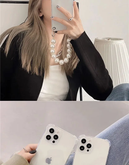 Pearl Bracelet Chain Phone case For iPhone 16 15 14 13 12 11 Pro X XS Max XR 7 8 Plus Shockproof Protection Cover