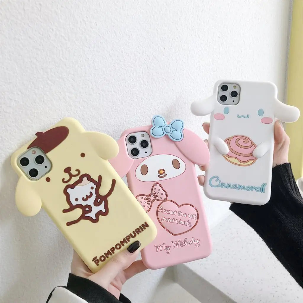 Cartoon My Melody Cinnamoroll Soft Silicone TPU Phone Cases For iPhone 14 13 12 11 15 Pro Max X XR XS Max 7 8 Plus Cover