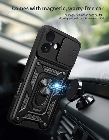 Shockproof Armor Case For iPhone 17 Car Holder Phone Cover for iPhone17 5G Camera Lens Protection Fundas