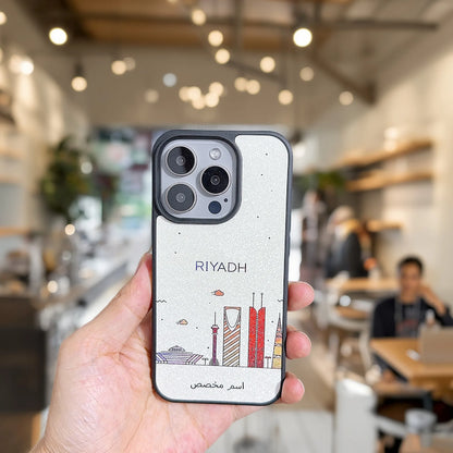 Personalized customized name phone case for iphone 17 16 15 14 plus 13 12 11 pro max cover Luxury Saudi Arabia funda city cases