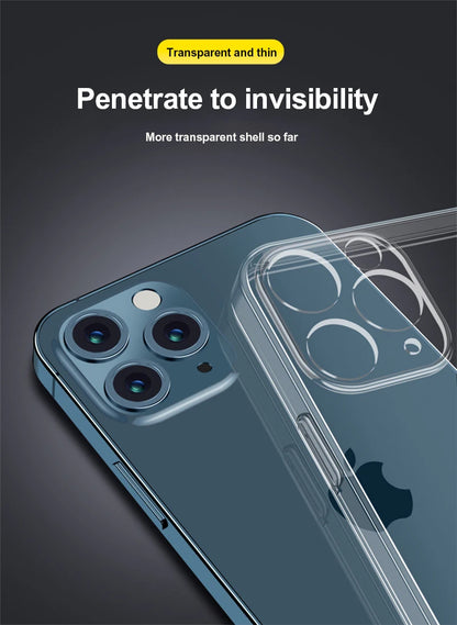 Transparent Phone Case For iPhone 11 12 13 14 15 Pro Max Case Silicone Soft Cover For iPhone  X XS Max XR 8 7 Plus Back Cover