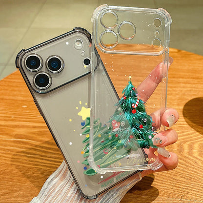 Christmas Tree Gifts Phone Case For iPhone Air 17 Pro 16 15 Pro Max 14 13 12 Pro 11 Shockproof Soft Silicone Transparent Cover