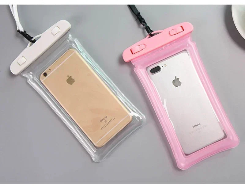 2025 Waterproof Swimming Mobile Phone Cases Macron AirBag Hanging Neck Cases Diving Skiing Phone Bag for All Phones 7 Inch