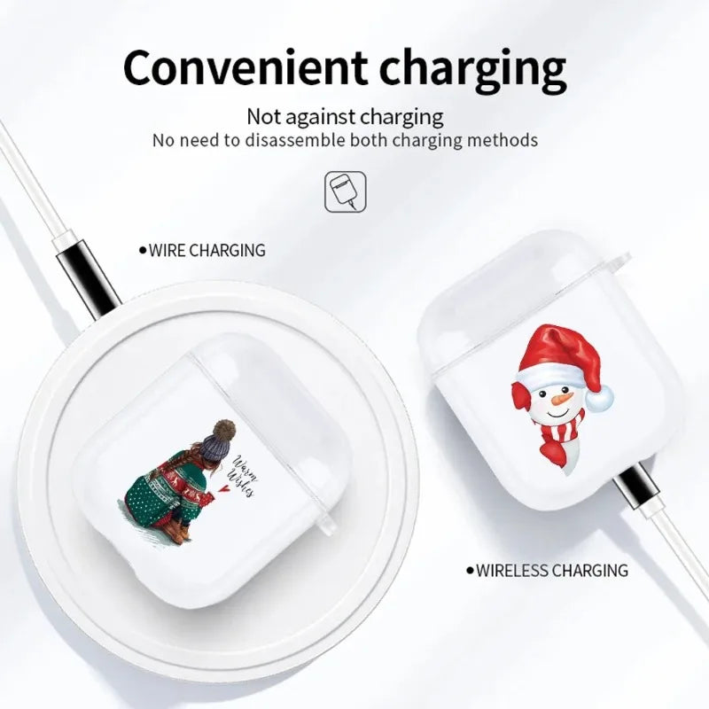 Christmas Santa Elk Earphone Case for Airpods 4th 3rd 2 Pro Shockproof Cover for Airpod 2 3 1 Protective Accessorie Shell Fundas