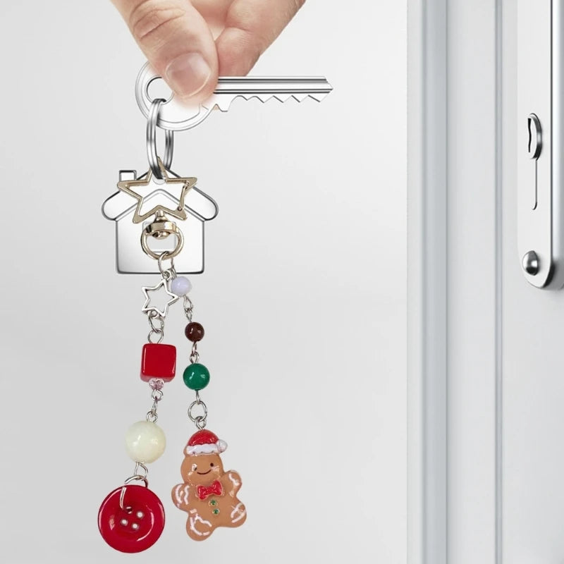 Christmas Themed Phone Strap Handmade Beaded Keychain Pendant for Fashion Lovers Drop Shipping