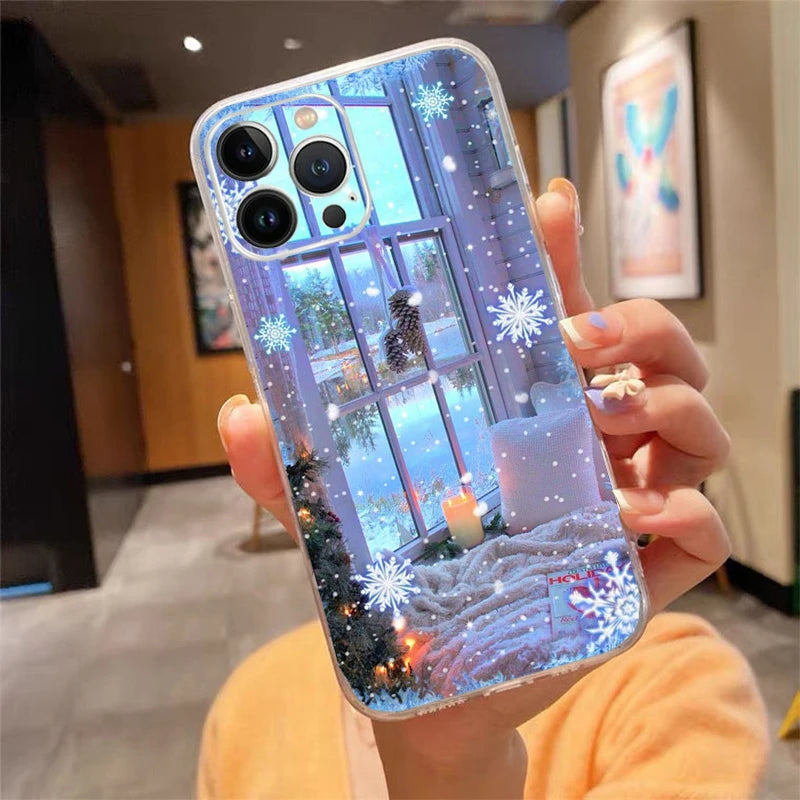 Christmas Santa Deer Snowman Phone Case For iphone 17 Pro Max Air 16 15 14 13 Pro Max 15 16 Pro 15Plus