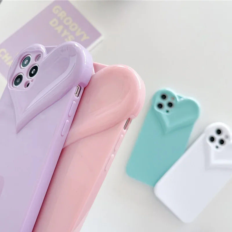 Love Heart Protect Lens Phone Cases For IPhone 17 16 Pro Max 15 14 13 12 11 Pro Xs XR 7 8 Plus SE2/SE3 TPU Shockproof Back Cover