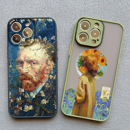 Art Painting Phone Cases For iPhone 11 12 13 14 15 16 Pro Max 15 14 Plus 13 12 Mini X XS XR 7 8 Plus SE2 Shockproof Case Cover