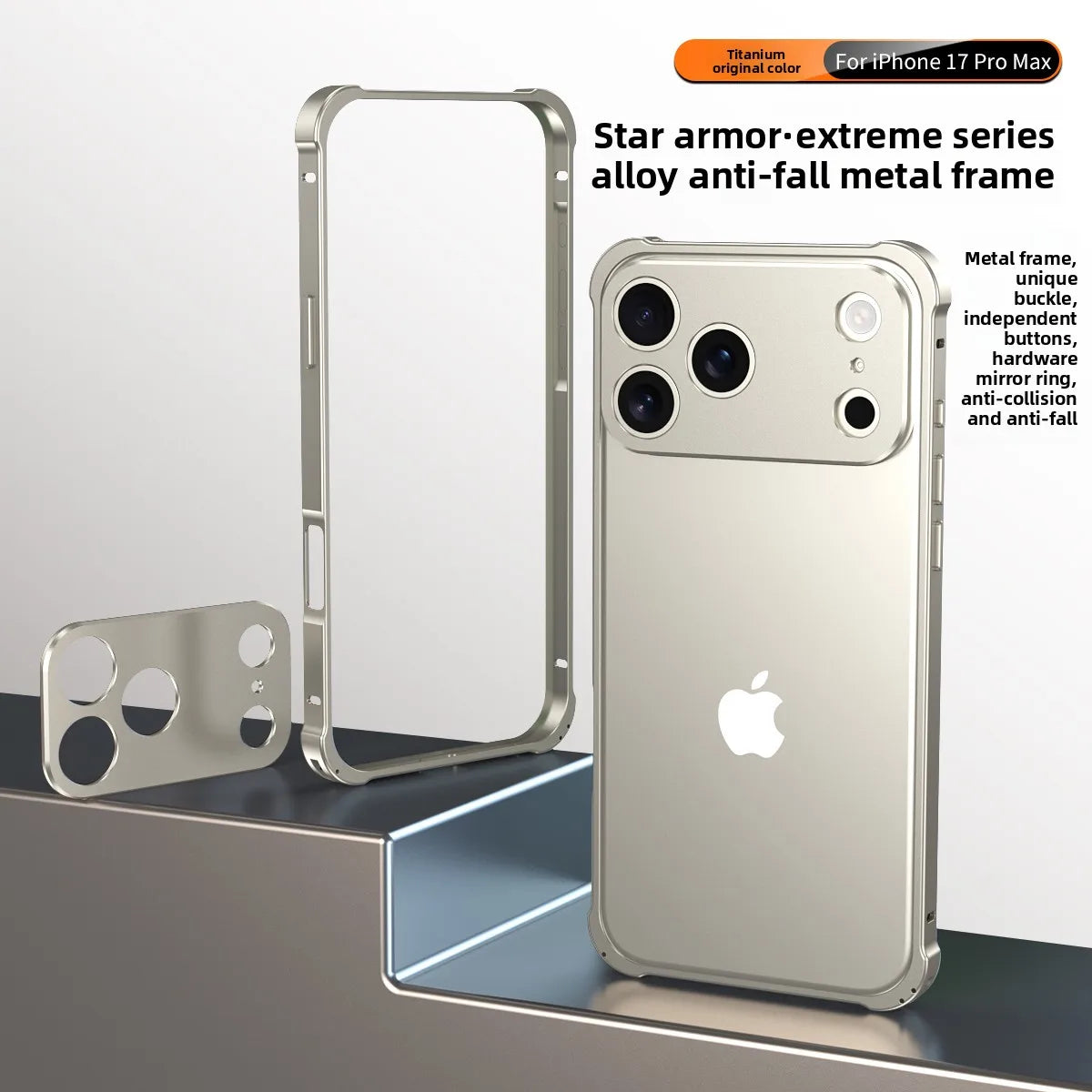 Luxury High-end Official Colour Alloy Aluminium Frame Phone Cases For IPhone 17 Air 17 Pro Max Anti-Shock Lens Rugged Back Cover