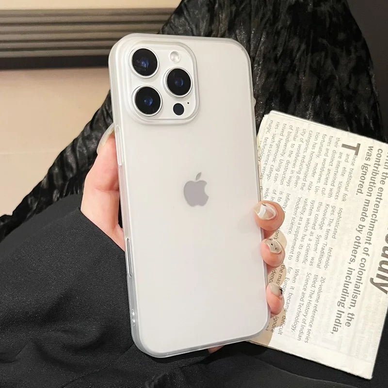Fashion Soft Matte Candy Phone Case For iPhone 16 15 14 13 12 11 Pro Max X XS Max 8 7 Plus SE Transparent Bumper Cases Cover