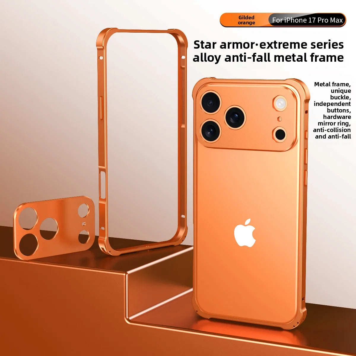 Luxury High-end Official Colour Alloy Aluminium Frame Phone Cases For IPhone 17 Air 17 Pro Max Anti-Shock Lens Rugged Back Cover