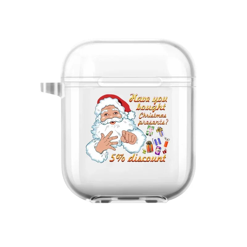 Christmas Santa Elk Earphone Case for Airpods 4th 3rd 2 Pro Shockproof Cover for Airpod 2 3 1 Protective Accessorie Shell Fundas