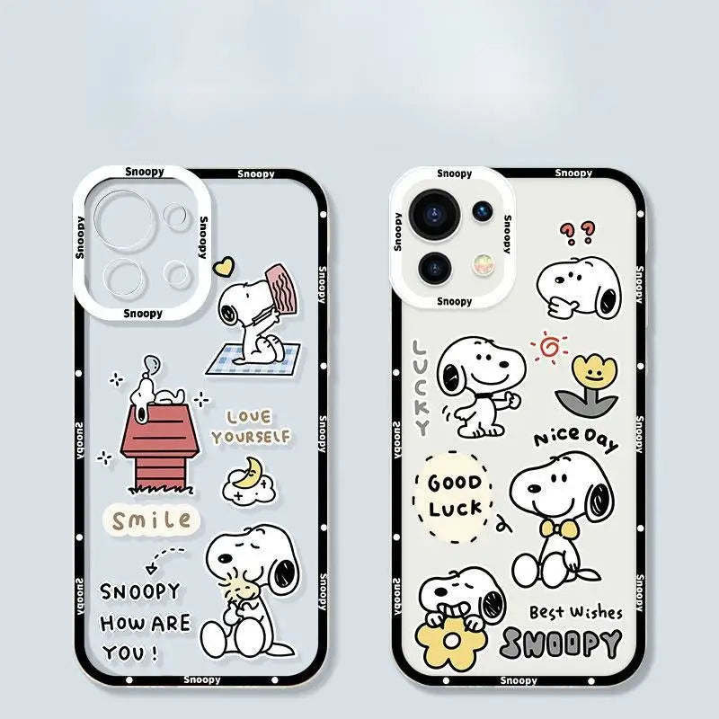 Cute Snoopy Phone Case for Iphone 17 16 15 Pro Max 11 12 13 14 Pro Max 16 14 Plus 12 13 Mini 17 Pro Clear Transparent Soft Cover
