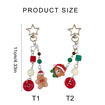 Christmas Themed Phone Strap Handmade Beaded Keychain Pendant for Fashion Lovers Drop Shipping