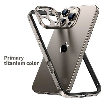 Camera Protection + Hybrid Silicone Frame Aluminum Metal Phone Case For iPhone 16 15 14 13 Pro Max Better Heat Bumper