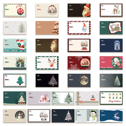 60PCS Christmas Stickers Christmas Gifts Handwritten Phone Cases Decoration Waterproof Stationery Stickers