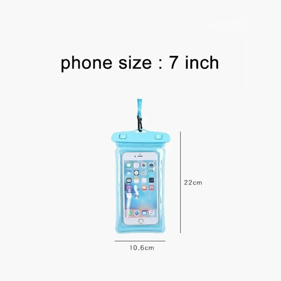 2025 Waterproof Swimming Mobile Phone Cases Macron AirBag Hanging Neck Cases Diving Skiing Phone Bag for All Phones 7 Inch