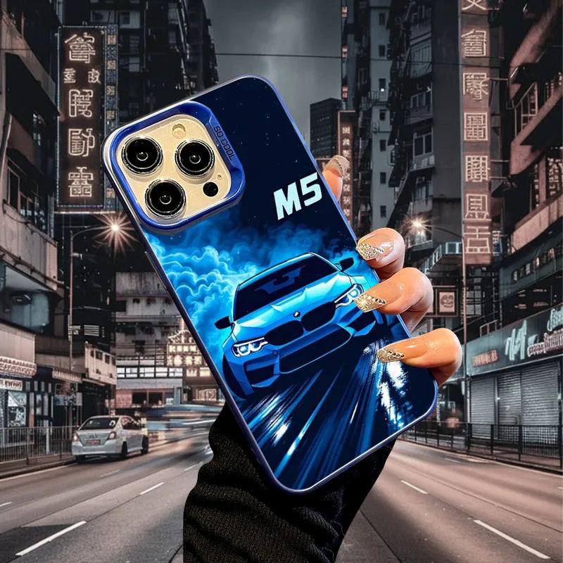 Sports Car Phone Case for iPhone 17 AIR 16 15 14 13 Pro 12 11 Pro Xs X XR Max Laser Hard PC+TPU Cases Back Cover-S731