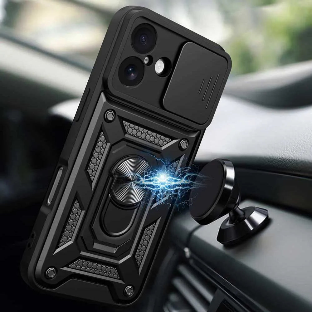Shockproof Armor Case For iPhone 17 Car Holder Phone Cover for iPhone17 5G Camera Lens Protection Fundas