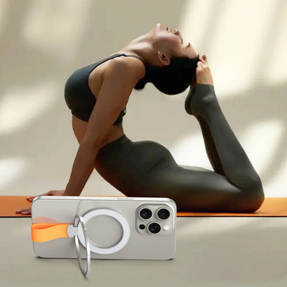 Strong Magnetic Phone Holder For iPhone 16 15 14 13 Series with Silicone Lanyard Dropproof Cover Magnetic 360° Rotatable Stand