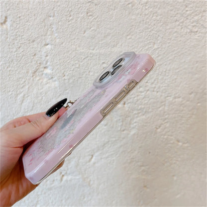 Funny Cute Clear Glitter Melody Phone Case For iPhone 16 Pro 15 14 Pro Max Protective Cover with Pendant Shockproof Cases