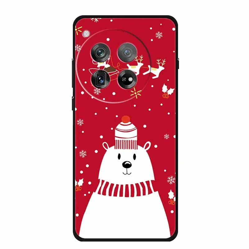 Christmas Phone Cases For Oneplus 12 12R 13 Case Black TPU Silicone For OnePlus 13 5G  TPU Protective Soft Cover 1+12 1+12R 1+13
