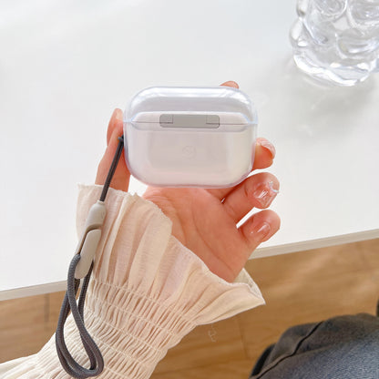 Clear Soft TPU Earphone Case for Airpods 4 3 2 1 Pro Pro2 Pro 3 Shockproof with Lanyard Strap for Airpods 4 Charging Case Cover