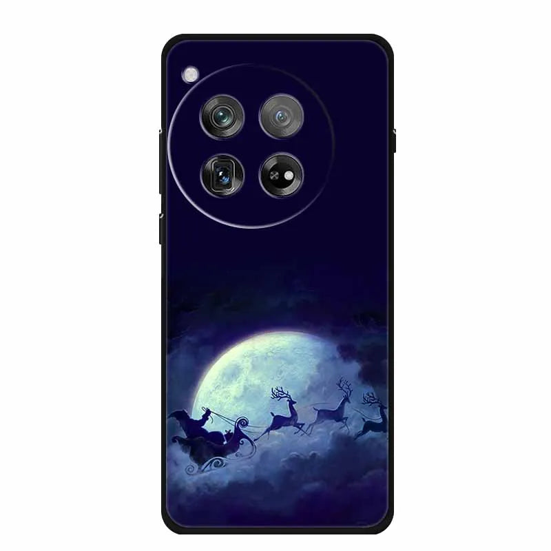 Christmas Phone Cases For Oneplus 12 12R 13 Case Black TPU Silicone For OnePlus 13 5G  TPU Protective Soft Cover 1+12 1+12R 1+13