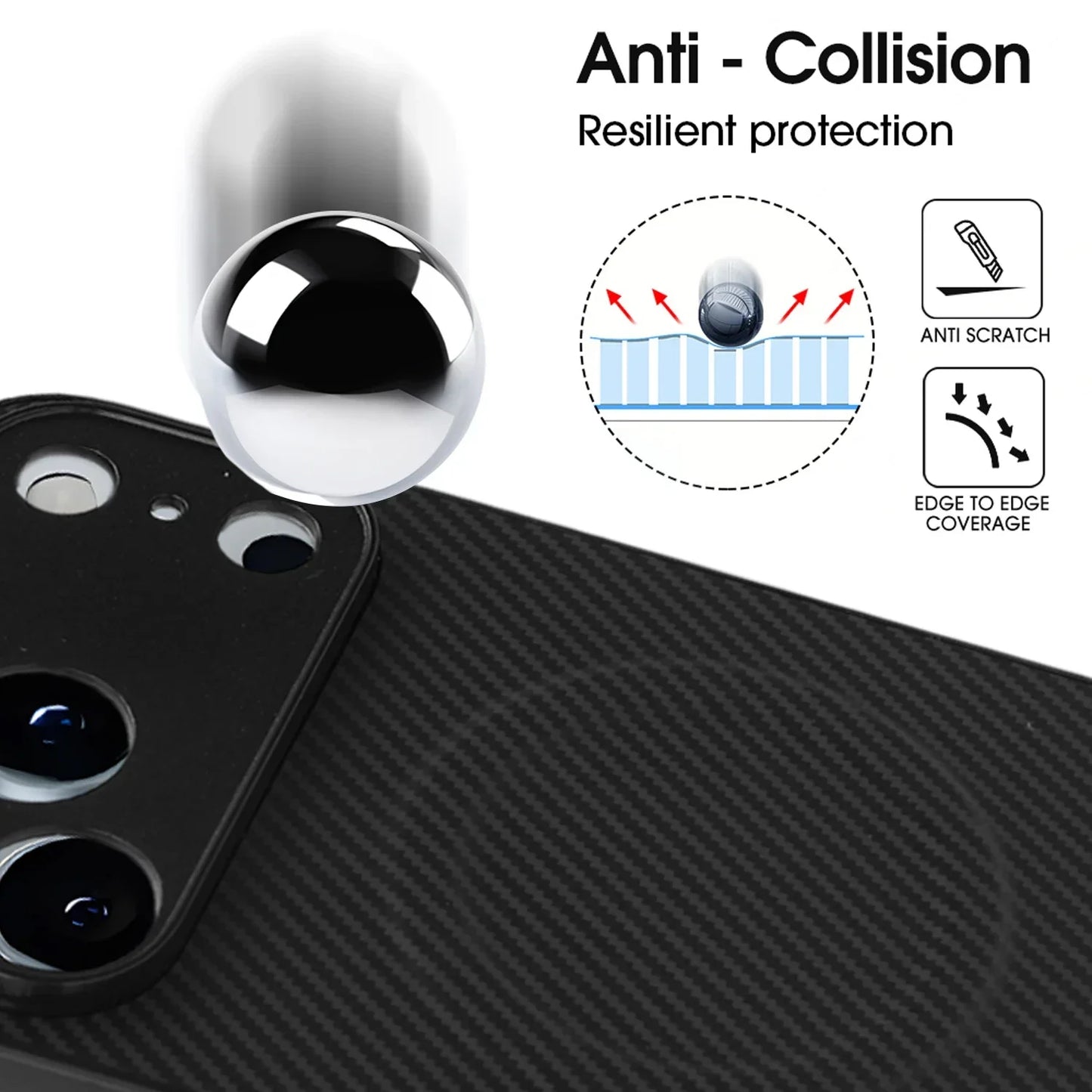 Magnetic Carbon Fiber Phone Case For iPhone 17 Pro Max 17Pro 17Air Cases For Magsafe Wireless Charge Protective Shell Back Cover