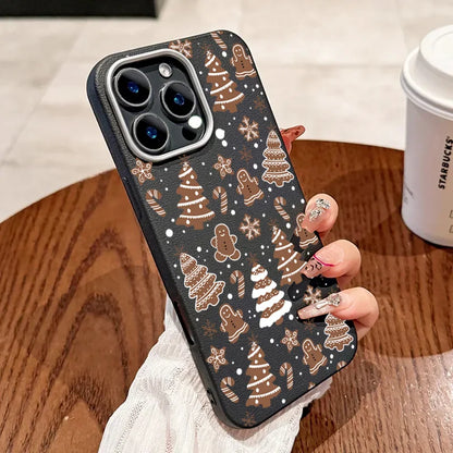 Christmas Tree Graphic Phone Case For iPhone 17 16 15 14 13 12 11 Pro Max X XR XS SE2 8 7 Plus Pro Air Matte Leather Back Cover