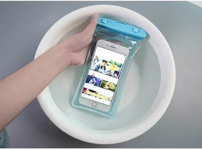 2025 Waterproof Swimming Mobile Phone Cases Macron AirBag Hanging Neck Cases Diving Skiing Phone Bag for All Phones 7 Inch