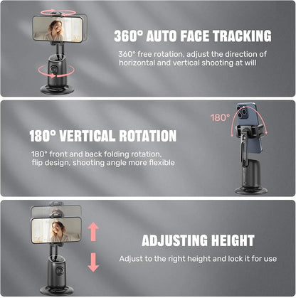 Auto Face Tracking Tripod,360°Rotation Tracking Gesture Control Stand,SmartPhone Camera