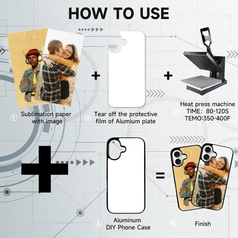 sublimation blank phone cases for iphone 16 15 14 13 12 11 15 pro max Soft Rubber + Hard PC Anti-Slip Printable Heat Press