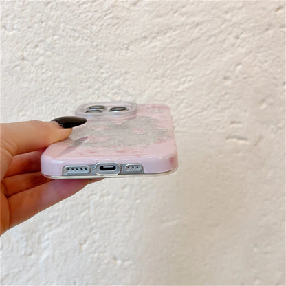 Funny Cute Clear Glitter Melody Phone Case For iPhone 16 Pro 15 14 Pro Max Protective Cover with Pendant Shockproof Cases