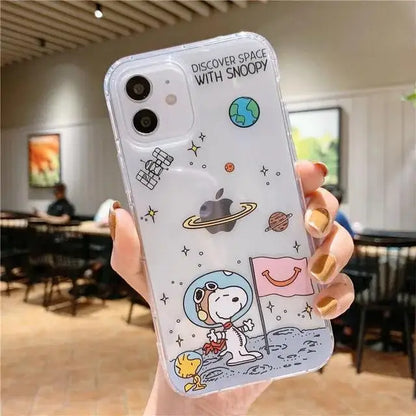 Cute Snoopy Phone Case for Iphone 17 16 15 Pro Max 11 12 13 14 Pro Max 16 14 Plus 12 13 Mini 17 Pro Clear Transparent Soft Cover