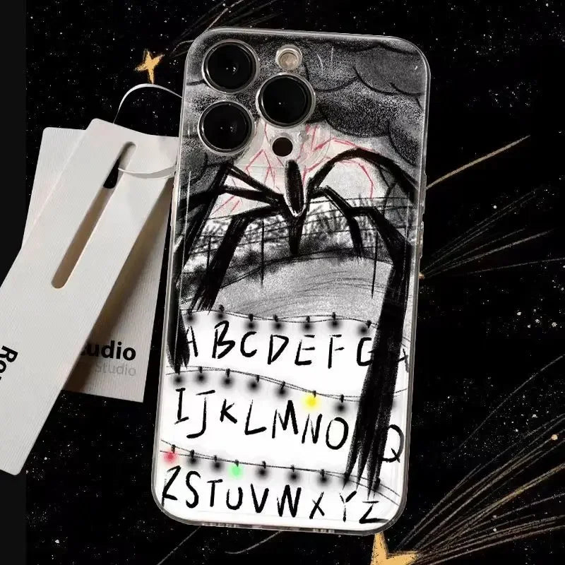 Strange Things Letters A-Z Phone Cases For iPhone 16 15 14 13 12 11 Pro Max XR 8 7 Plus 13 12 Mini Soft Transparent Cover