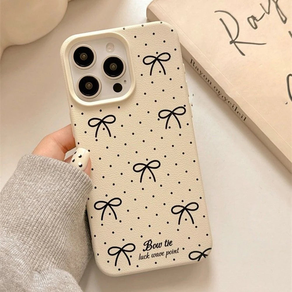 INS Leather Phone Case For IPhone 16 Pro Max Case IPhone 11 12 13 14 15 Pro MaxShockproof Soft Silicone Cover Case Funda Bumber