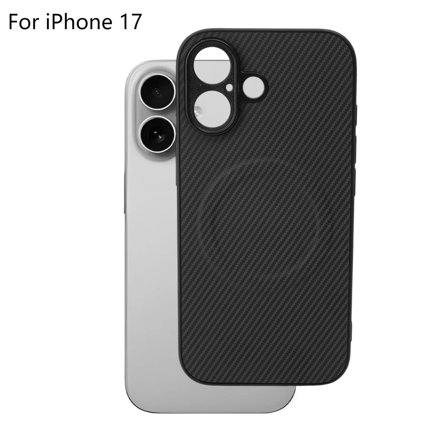 Magnetic Carbon Fiber Phone Case For iPhone 17 Pro Max 17Pro 17Air Cases For Magsafe Wireless Charge Protective Shell Back Cover